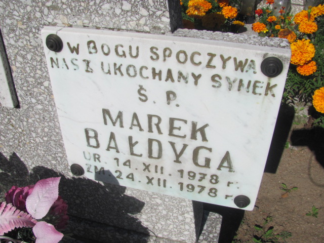 Marek Bałdyga 1978 Łasin - Grobonet - Wyszukiwarka osób pochowanych